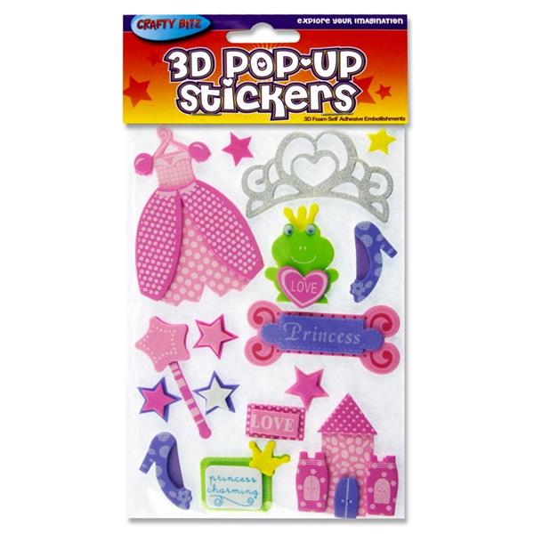 3D Foam Princess Stickers | The Craft Cabin