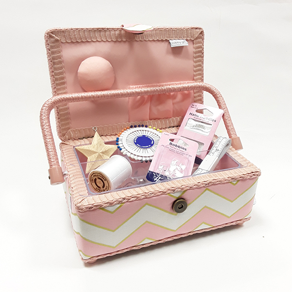 Pale Rose Sewing Box & Supplies