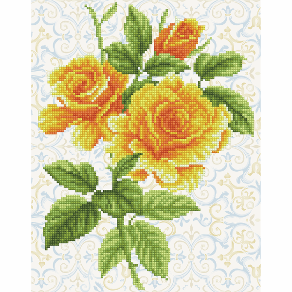 Diamond Painting Kit: Yellow Rose Bouquet