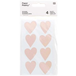 Powder Pink Heart Stickers