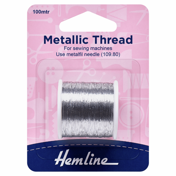 Metallic Thread: 100m: Silver