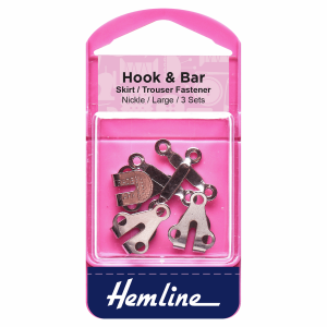 Hook and Bar: Large: Nickel: Pack of 3