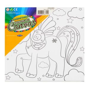 Colour In Canvas With Paints - Unicorn