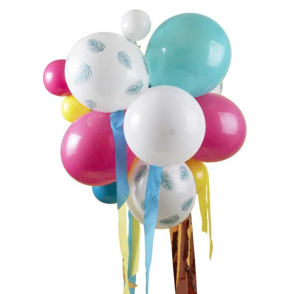 Multicoloured and Palm Print Party Balloon Chandelier