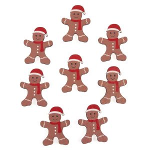 Gingerbread Man in Santa Hat: 8 Pieces