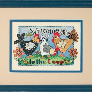 Stamped Cross Stitch Kit: Welcome To The Coop