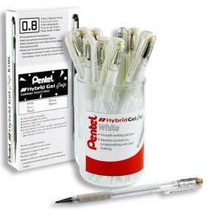 Hybrid Gel Grip 0.8mm Gel Pen - White