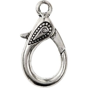 Lobster Claw Clasps 4 pce 30mm Antique Silver