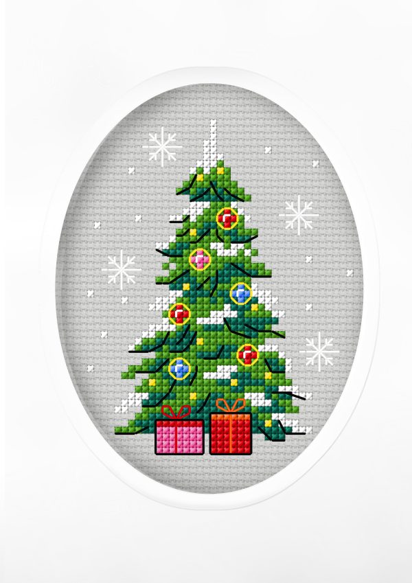 Counted Cross Stitch Card - Christmas Tree
