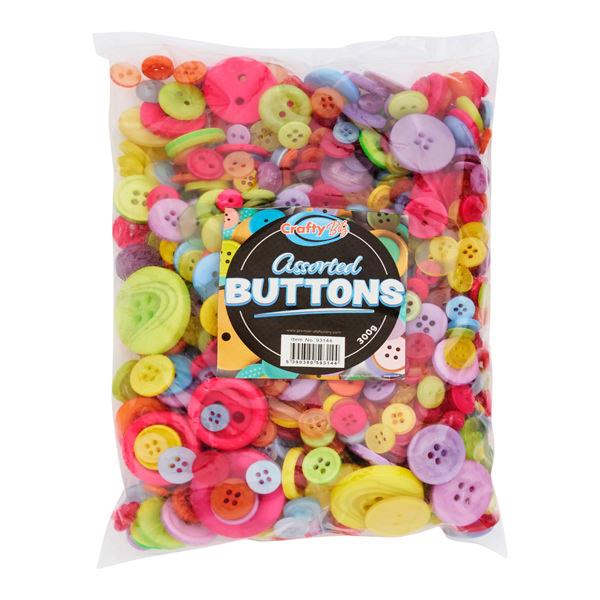 Assorted Bright Buttons 300g