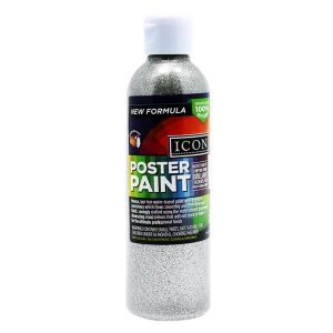 Icon Poster Paint Glitter Silver 300ml