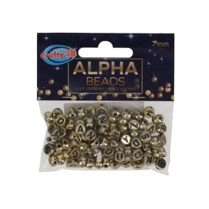 Crafty Bitz Apha Beads Gold 7mm