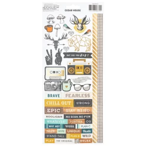 Cedar House 6x12 Inch Stickers Icons Gold Foil