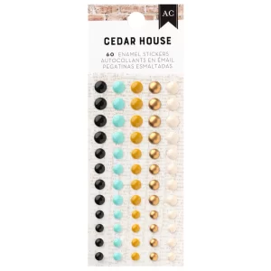 Cedar House Enamel Stickers Gold Foil 60pcs