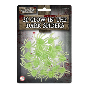 Halloween Glow In The Dark Spiders 20pk