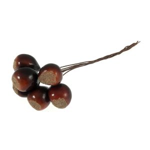 Horse Chestnuts On Wire - 6pcs