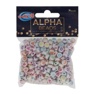 Crafty Bitz 7mm Alpha Beads White