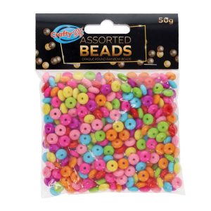 Crafty Bitz 50g Round Rainbow Beads