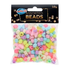 Crafty Bitz 50g Pastel Shaped Beads