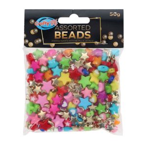 Crafty Bitz 50g Stars and Heart Beads