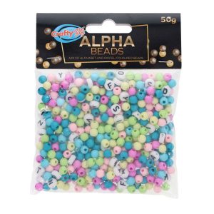 Crafty Bitz 50g Pastel Alpha Beads