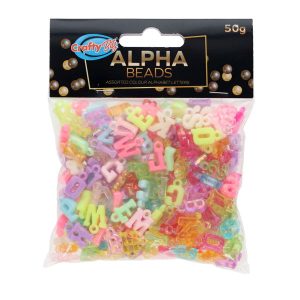 Crafty Bitz 50g Alpha Beads Assorted