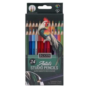 Icon Artists Studio Triangular Colouring Pencils Pk24