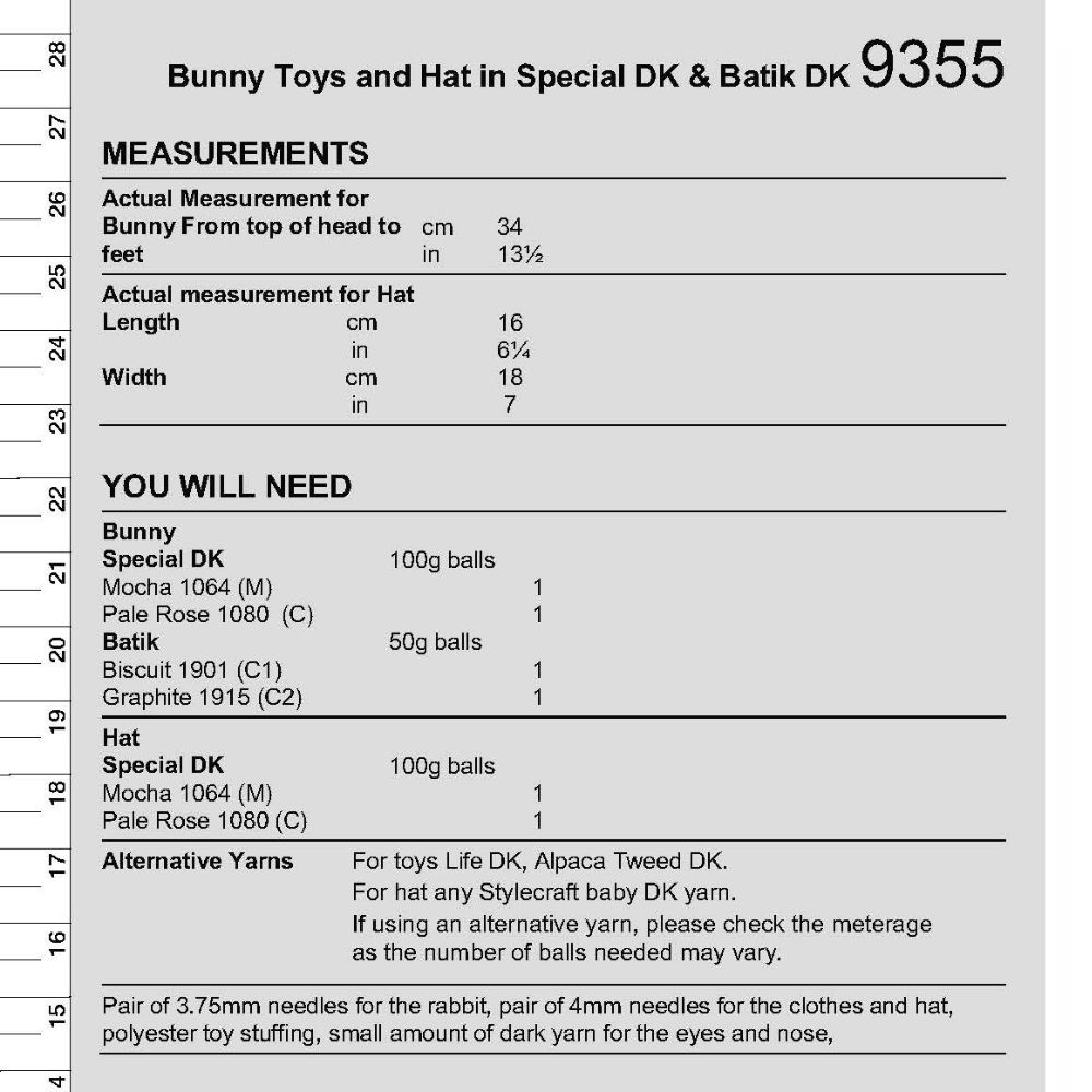 Stylecraft Special DK Knitting Pattern (9355)