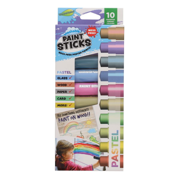 Washable Poster Paint 10 Sticks Pastel