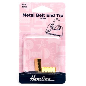 Hemline Gold Metal Belt End Tips 20mm 2pk