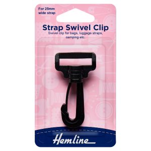 Hemline Swivel Clip Black 25mm