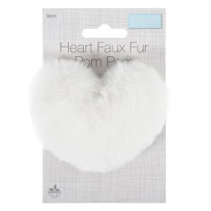 White Pom Pom Heart 9cm
