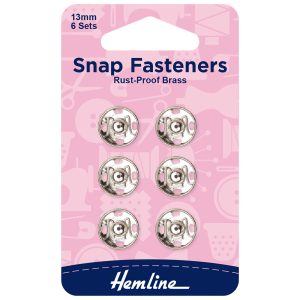 Hemline Snap Fasteners 13mm 6sets