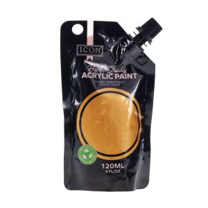 Icon Acrylic Paint Pouch Gold 120ml