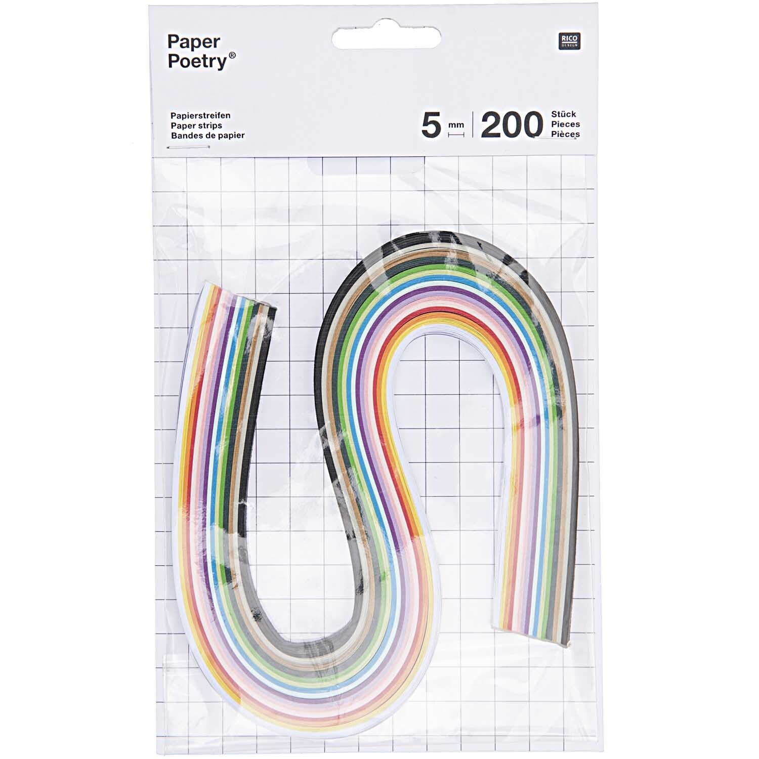 Rico Paper Strips 5mm x 40cm Multicolour 200pcs
