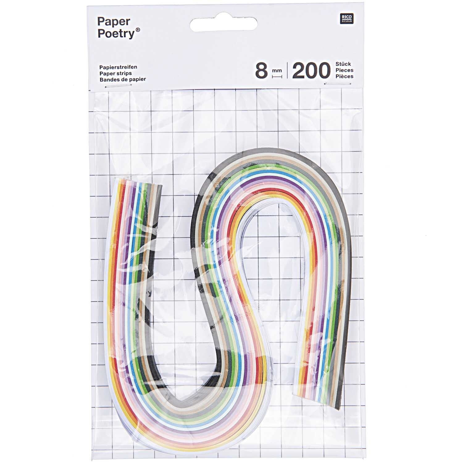 Rico Paper Strips 8mm x 40cm Multicolour 200pcs
