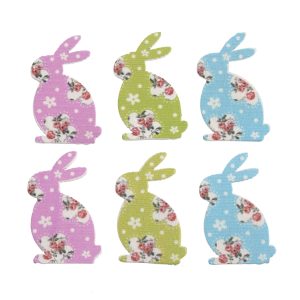 Embellishments Floral Standing Bunny 6 Pack
