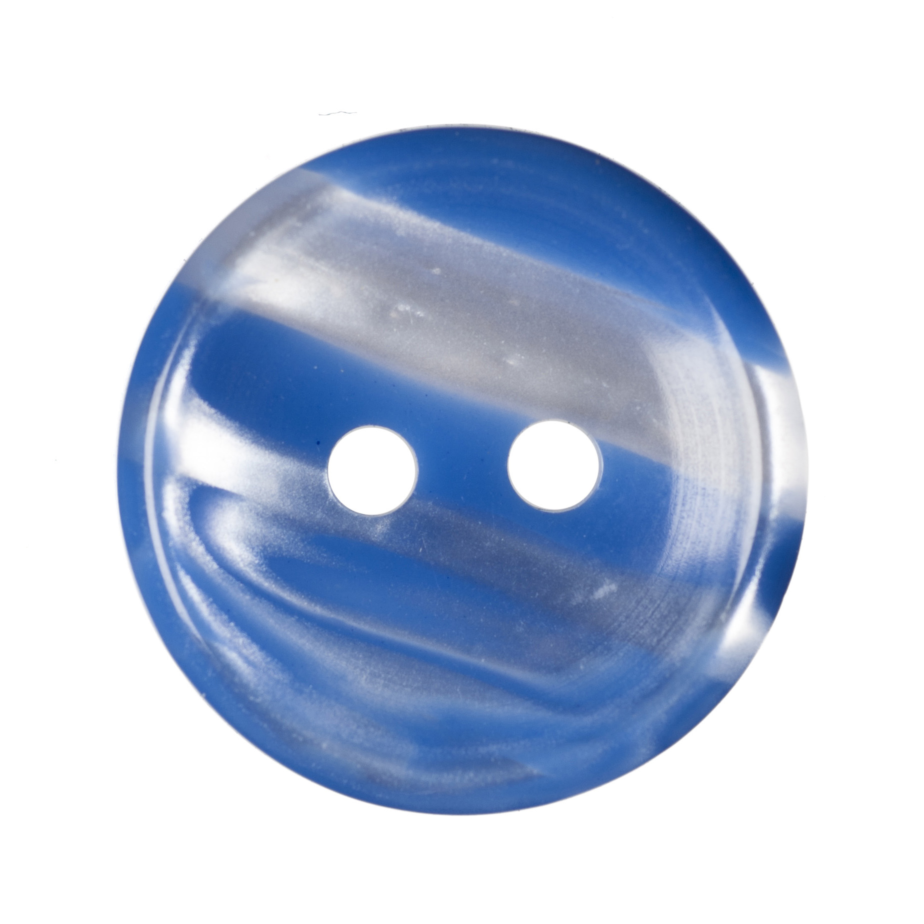 Blue Polyester Stripe Buttons 15mm