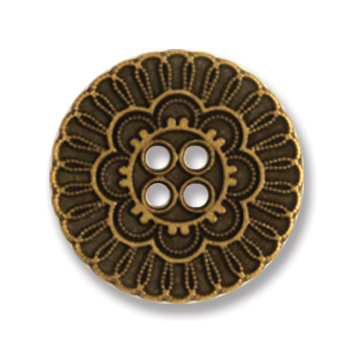 Bronze Metal Flower Button 23mm