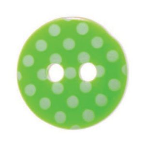 Spotty Green and White Buttons 12mm