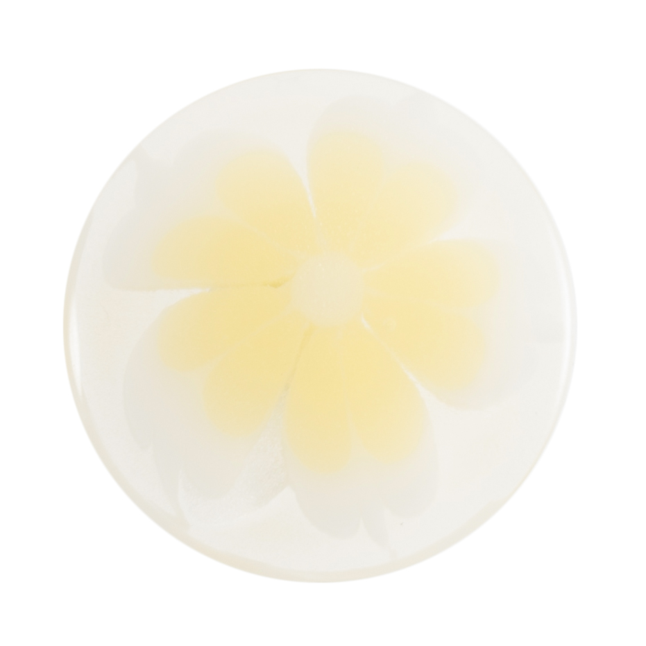 Pastel Flowers Yellow Buttons 18mm