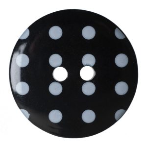 Black Dotty Buttons 22.5mm 3pk