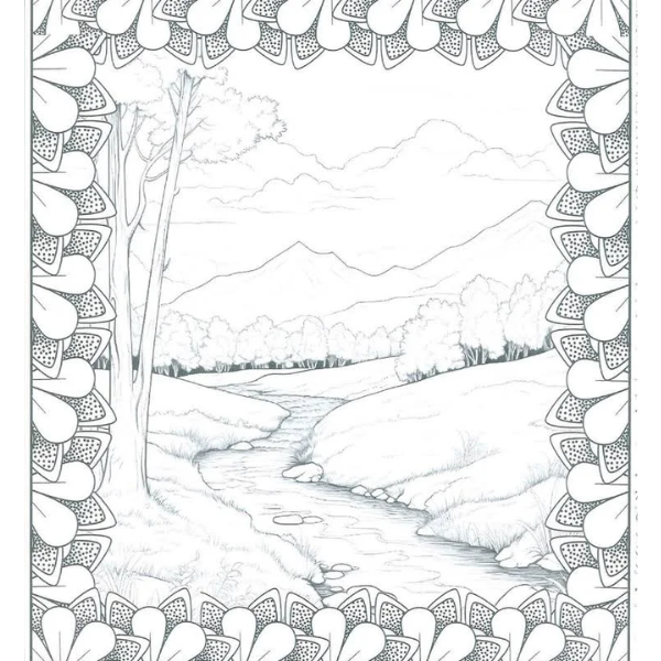 Adult Colouring Book Nature And Landscape - Image 3