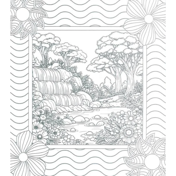 Adult Colouring Book Nature And Landscape
