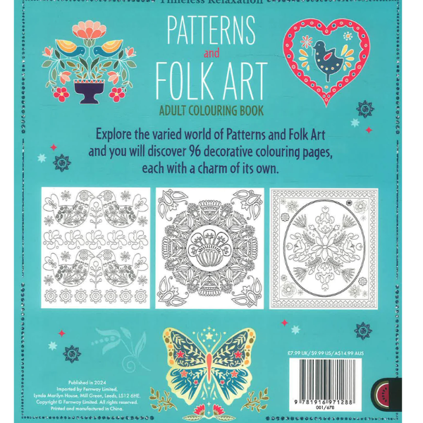 Adult Colouring Book Patterns And Folk Art