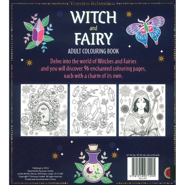 Adult Colouring Book Witch and Fairy