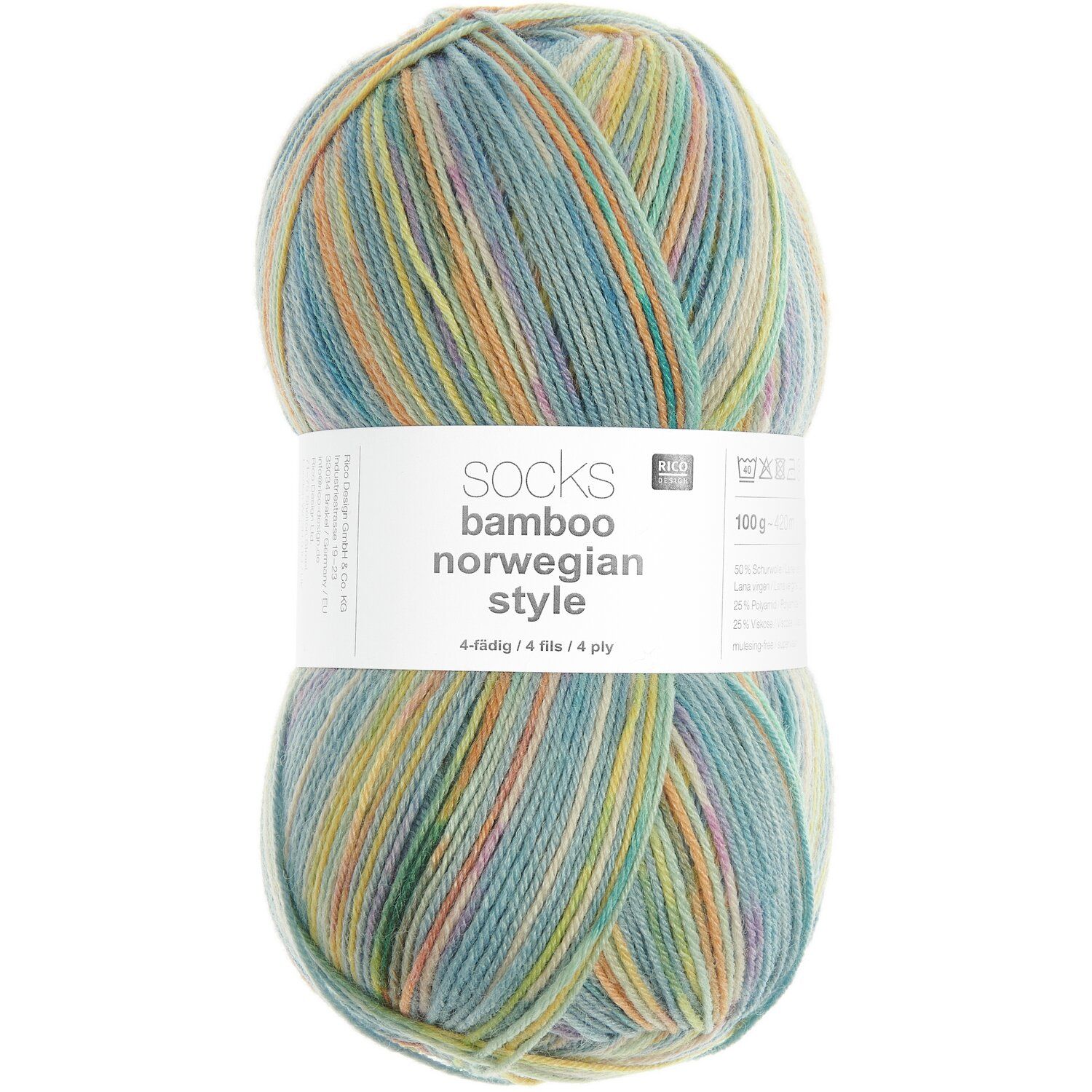 Rico Socks Bamboo Norwegian Style 4ply Yarn