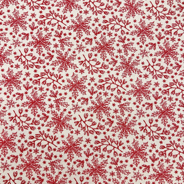 John Louden Fabric Holly Sprigs Natural