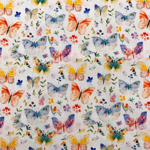 Poplin Fabric Rose and Hubble Albert Crescent Butterflies